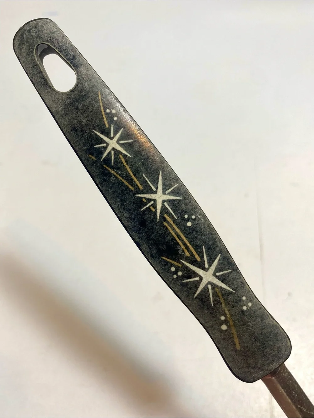 Vintage EKCO USA Atomic Starburst Stainless Steel Slotted Turner Spatula